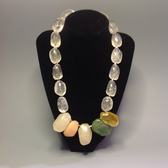 Loft (Ann Taylor) Necklace Chunky Bead Rock Candy Pastel Multicolor - Picture 10 of 15